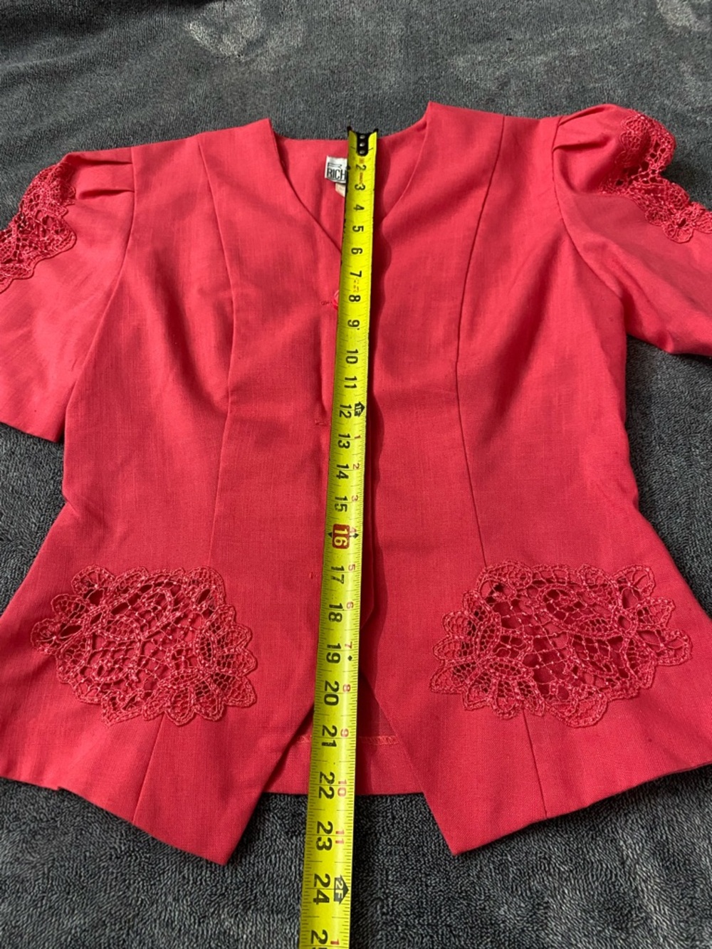 Vintage Rose Motif Crochet Lace Blazer – Romantic Southern Belle Style - Picture 10 of 12
